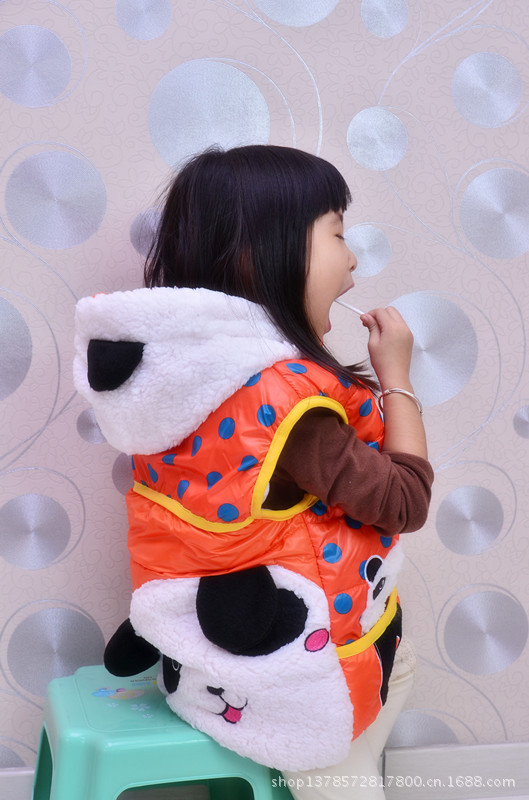 【独家版 秋季<em>儿童</em>棉马甲 女童波点<em>熊猫棉马甲</em>