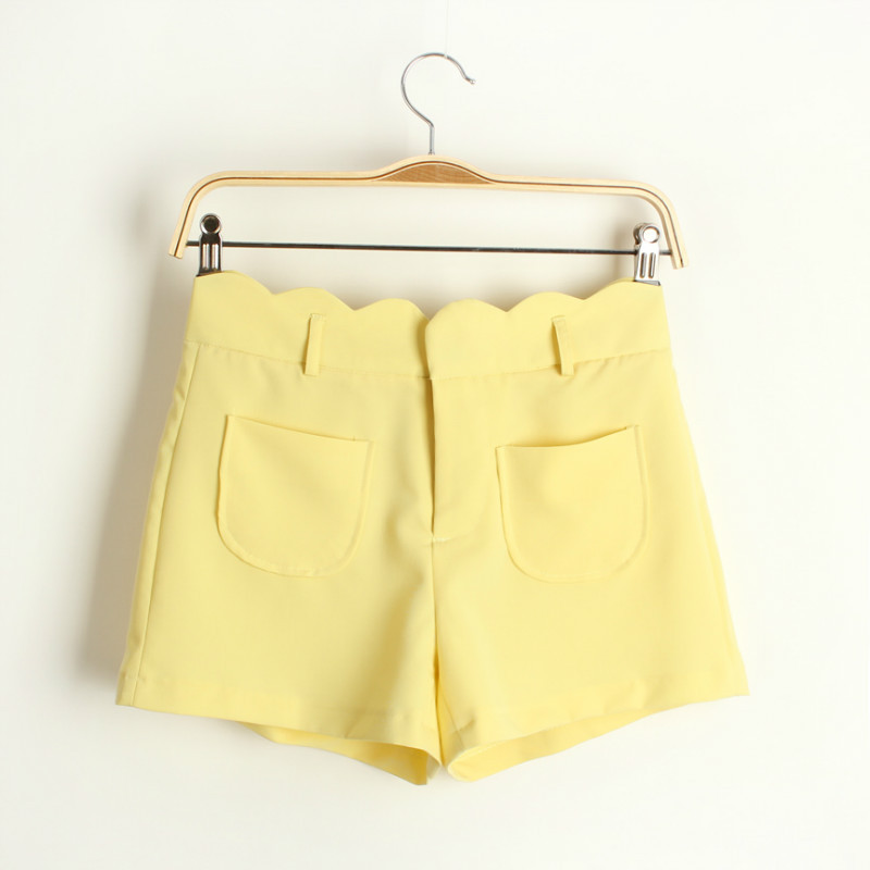 2013<em>夏季</em>新款 <em>波浪</em>边双口袋萝卜<em>短裤</em> 休闲花边