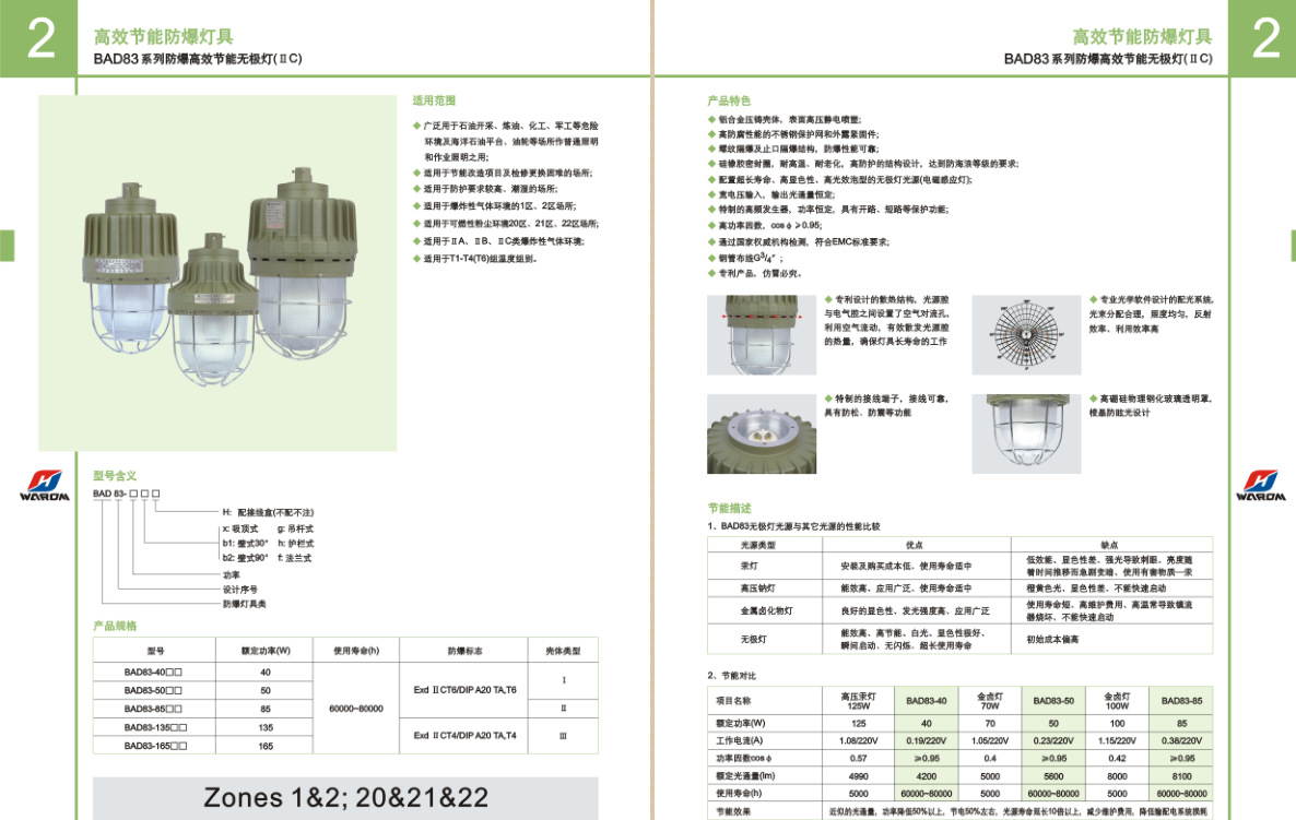【上海华荣防爆电器 防爆高效无极灯 BAD83】