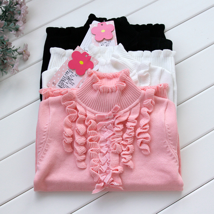 品牌批发 莎莎秋冬11322女童柔软<em>打底毛衣</em>甜