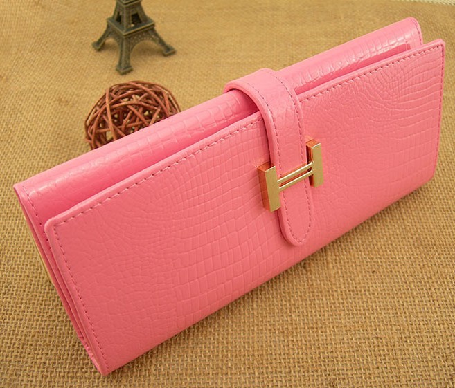 厂家低价<em>批发</em>鳄鱼纹牛皮长款<em>女士钱包</em>韩版时尚