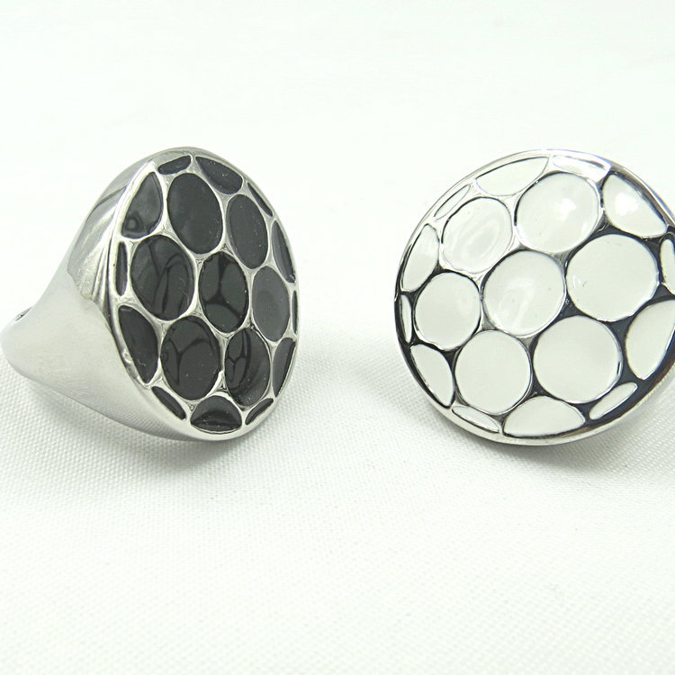 【来样打版 钛钢抛光波浪圆拱戒指 外贸订单 批