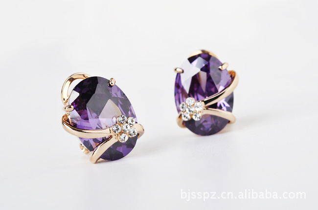 混批 宫廷复古风奢华宝石耳环 时尚流行耳饰 女