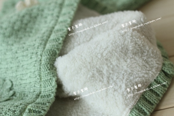 9318韩版童装 女童 立体花朵手工<em>钩针羊羔</em>绒加