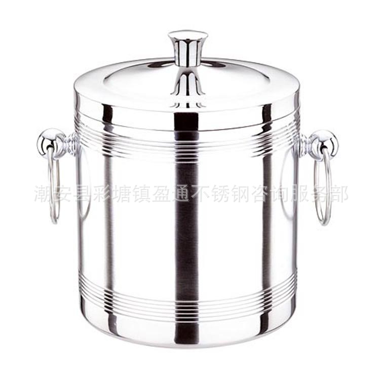 不锈钢双层冰粒桶(直型)