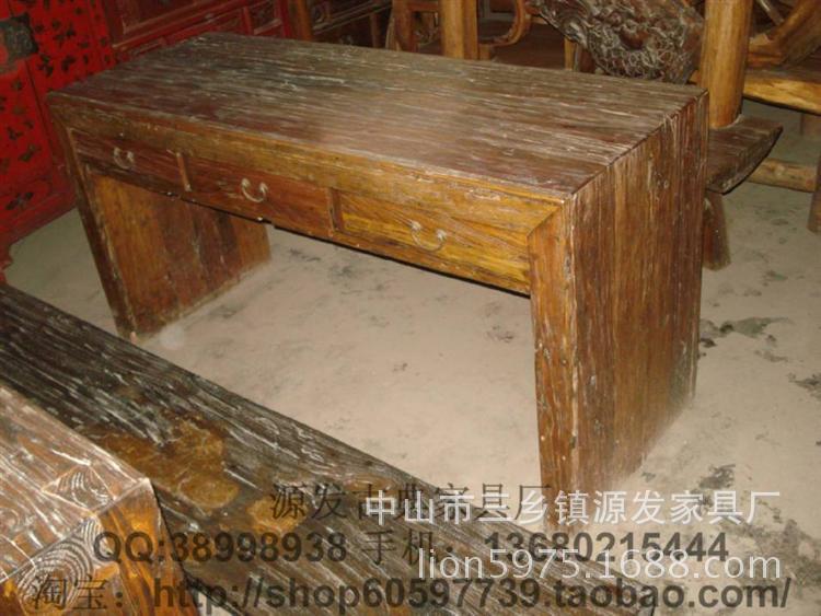 【YF0194实木书桌配椅 实木办公桌 三抽办公桌