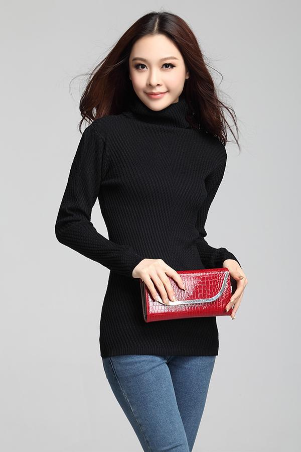 【韩版女装<em>长款毛衣</em> 针织衫 简约时尚特色纹理