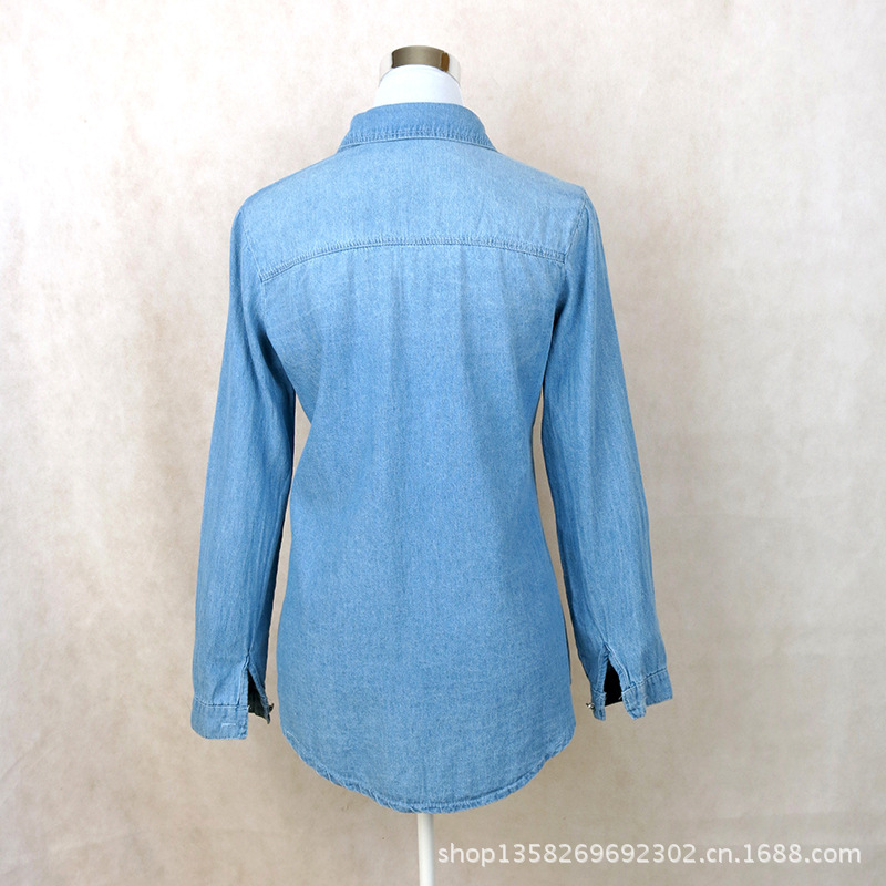 式衬衫-秋季个性时尚百搭休闲骷髅铆钉<em>翻领开</em>