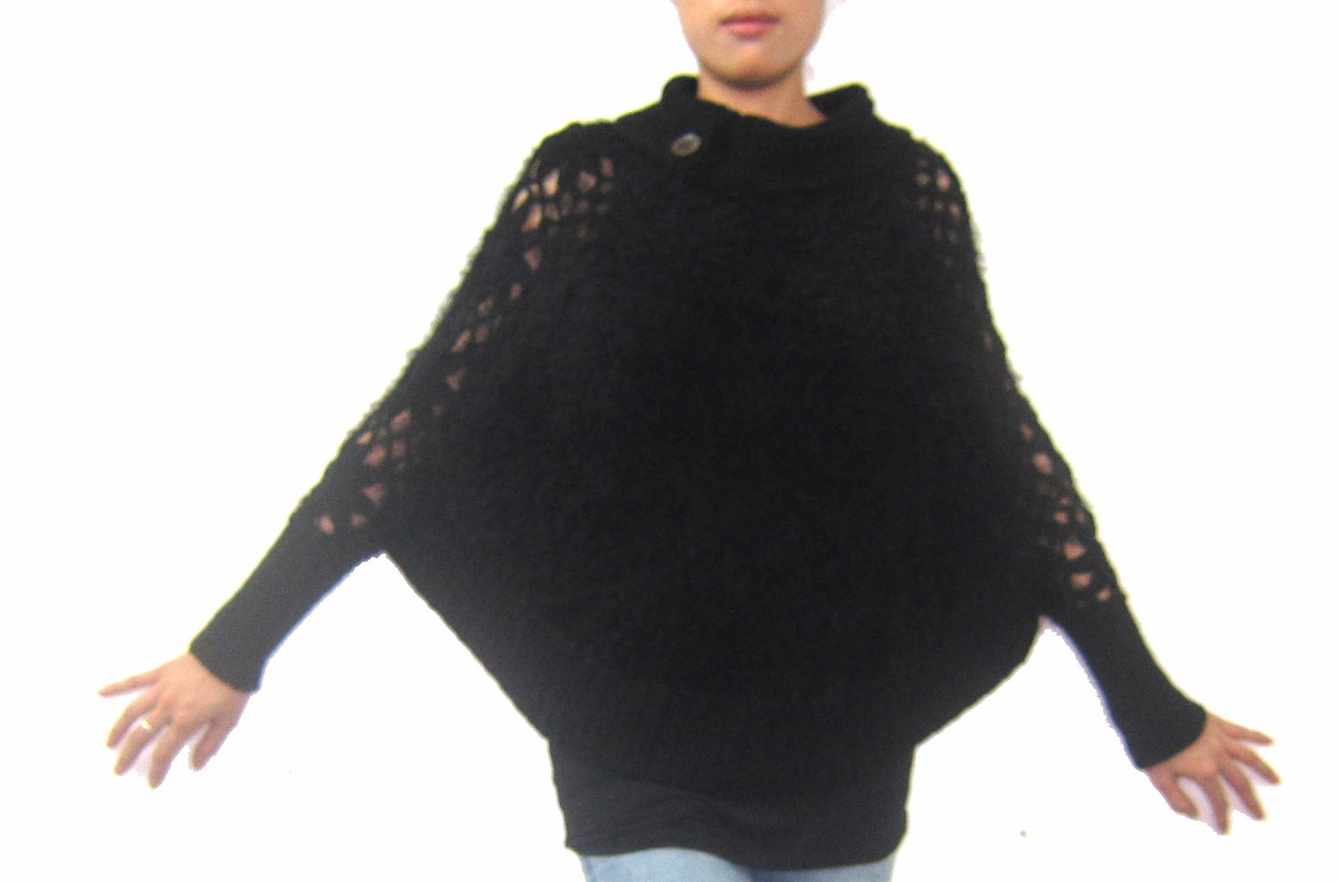 批发采购女式<em>毛衣</em>-女装蝙蝠衫钩针钩花<em>镂空</em>提