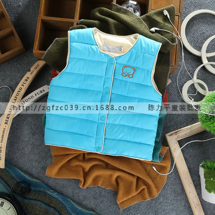 【淘宝热销款 小童羽绒<em>棉马甲</em> 男童<em>女童冬</em>款背