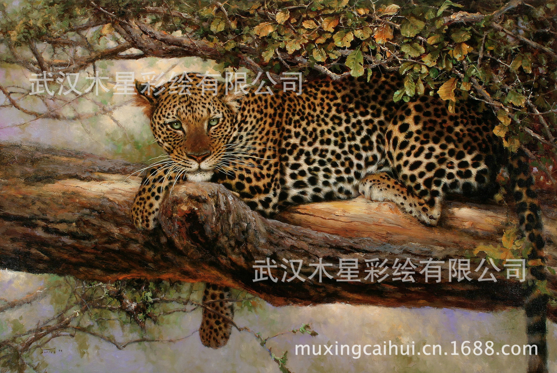优质酒店装饰画 猎豹 喷绘油画批发 客厅装饰画