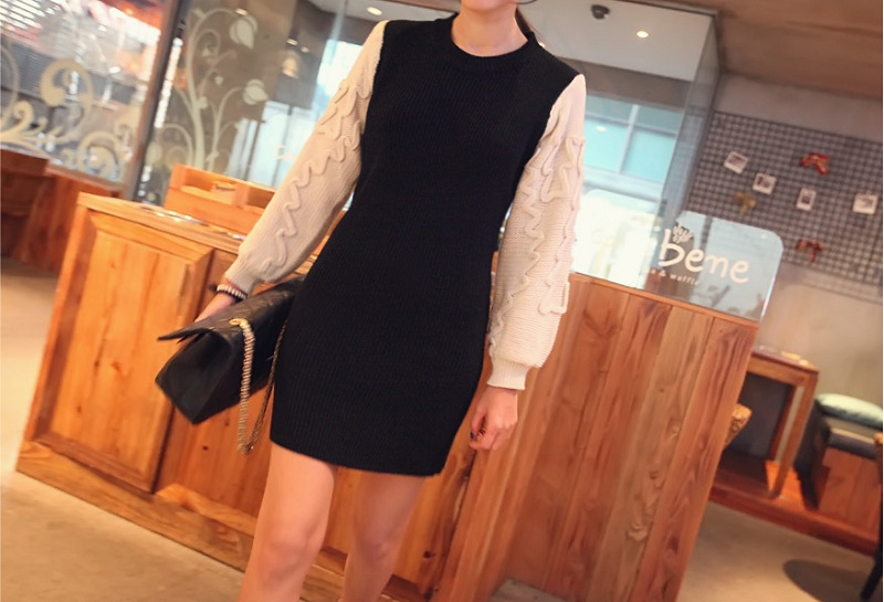 【新版爆款韩版麻花编织<em>毛衣</em>一件代发拼色修身