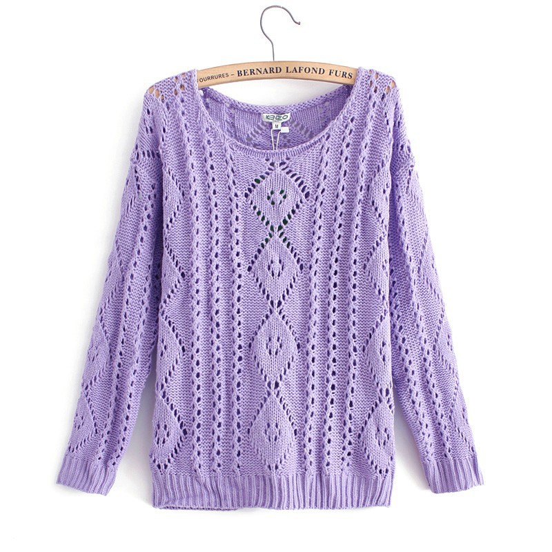 批发采购女式针织衫-2013新款孙俪同款镂空菱