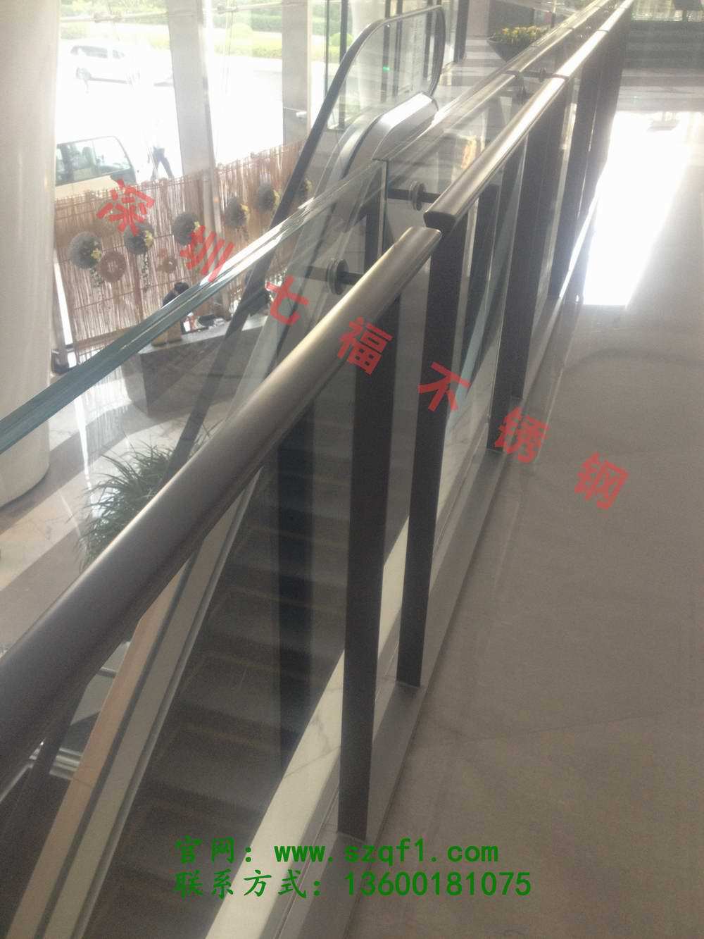 【批量供应】厂家直销深圳七福黑钛拉丝 精品不锈钢玻璃护栏工程