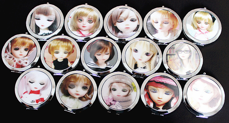 3D隨身鏡子 時尚可愛卡通迷糊娃娃化妝鏡  迷你水晶化妝鏡子X4-06