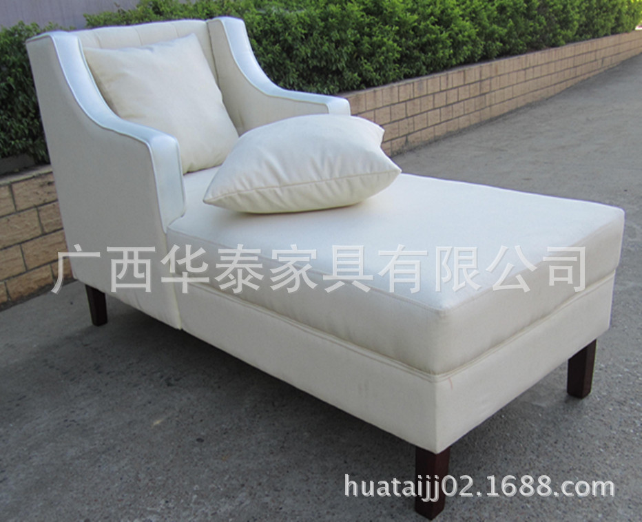 【【厂家直销】8697 简洁白色贵妃椅 现代单人