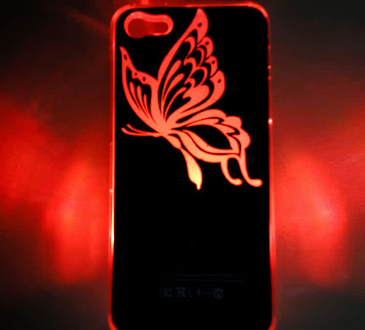 來電閃蝴蝶夜光蘋果5保護套  4