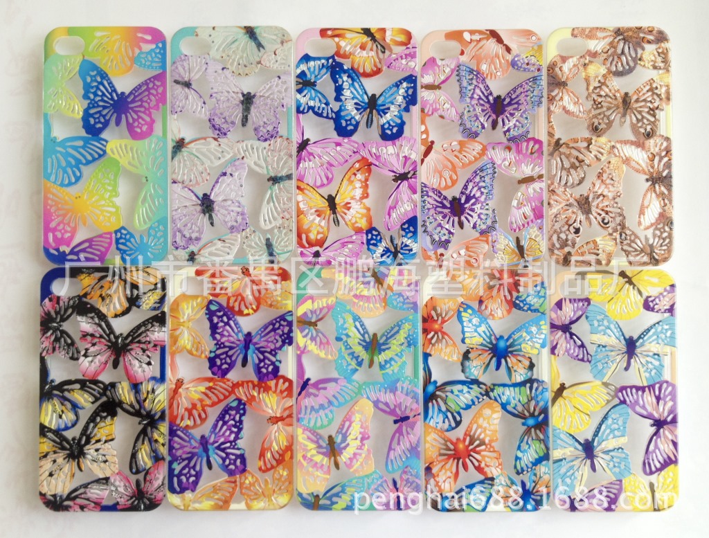 iphone4 彩色UV镂空蝴蝶手机壳火爆热卖韩国