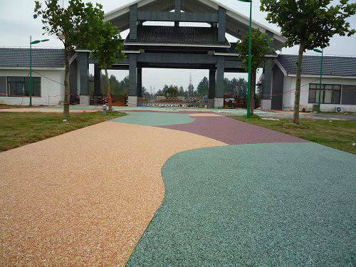 (盼石厂家直销)透水路面 彩色混凝土路面 彩色