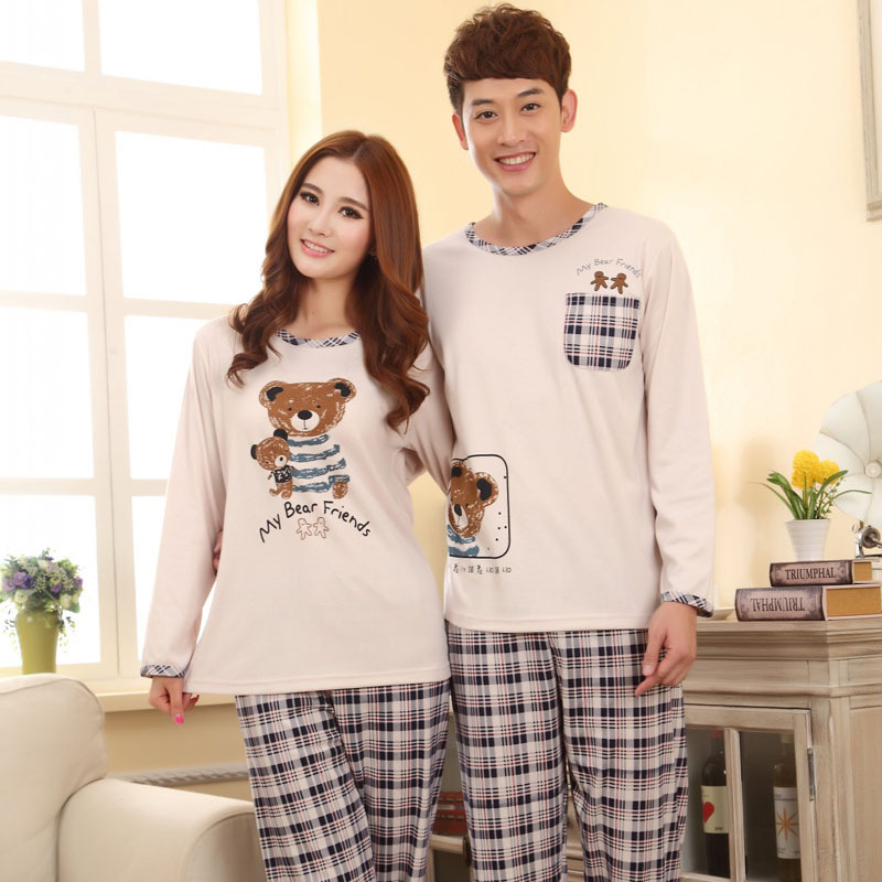 批发<em>睡衣</em>情侣纯棉质全棉<em>卡通</em>家居服熊<em>睡衣男式</em>