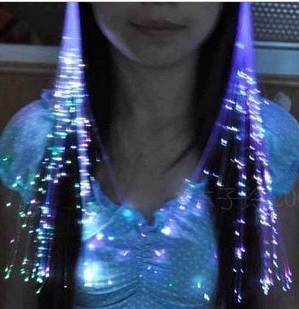 【助威道具 七彩发光闪光光纤led<em>长发辫子</em> 节庆