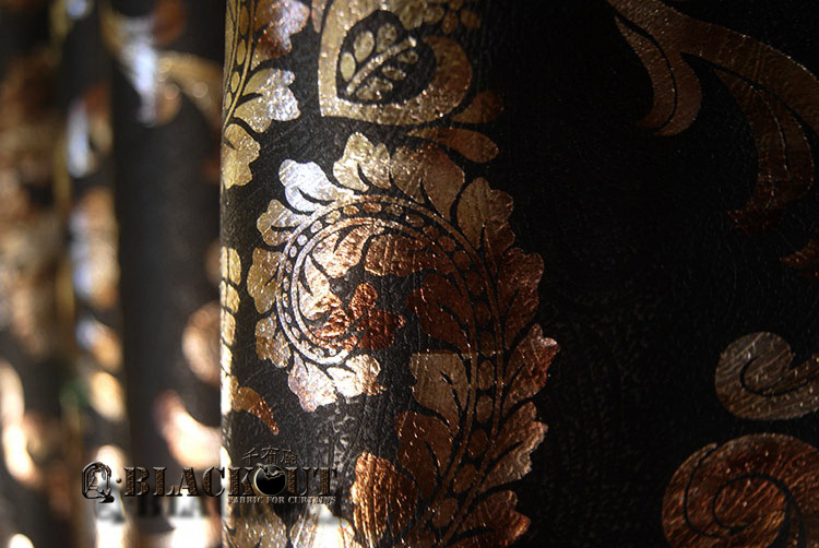 【酷黑顶级遮光 银河底彩金宫廷 遮光布】