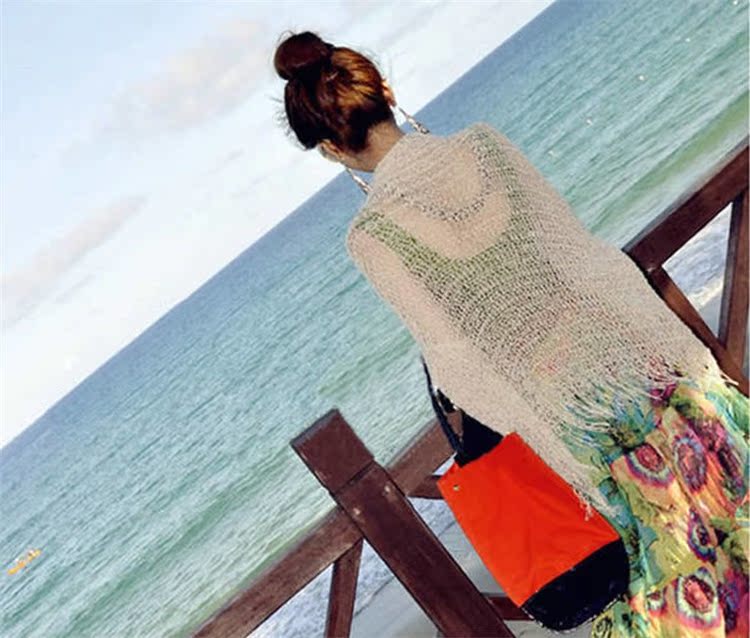 【qq2302#2013秋装新品 <em>流苏</em>镂空<em>针织开衫</em>围