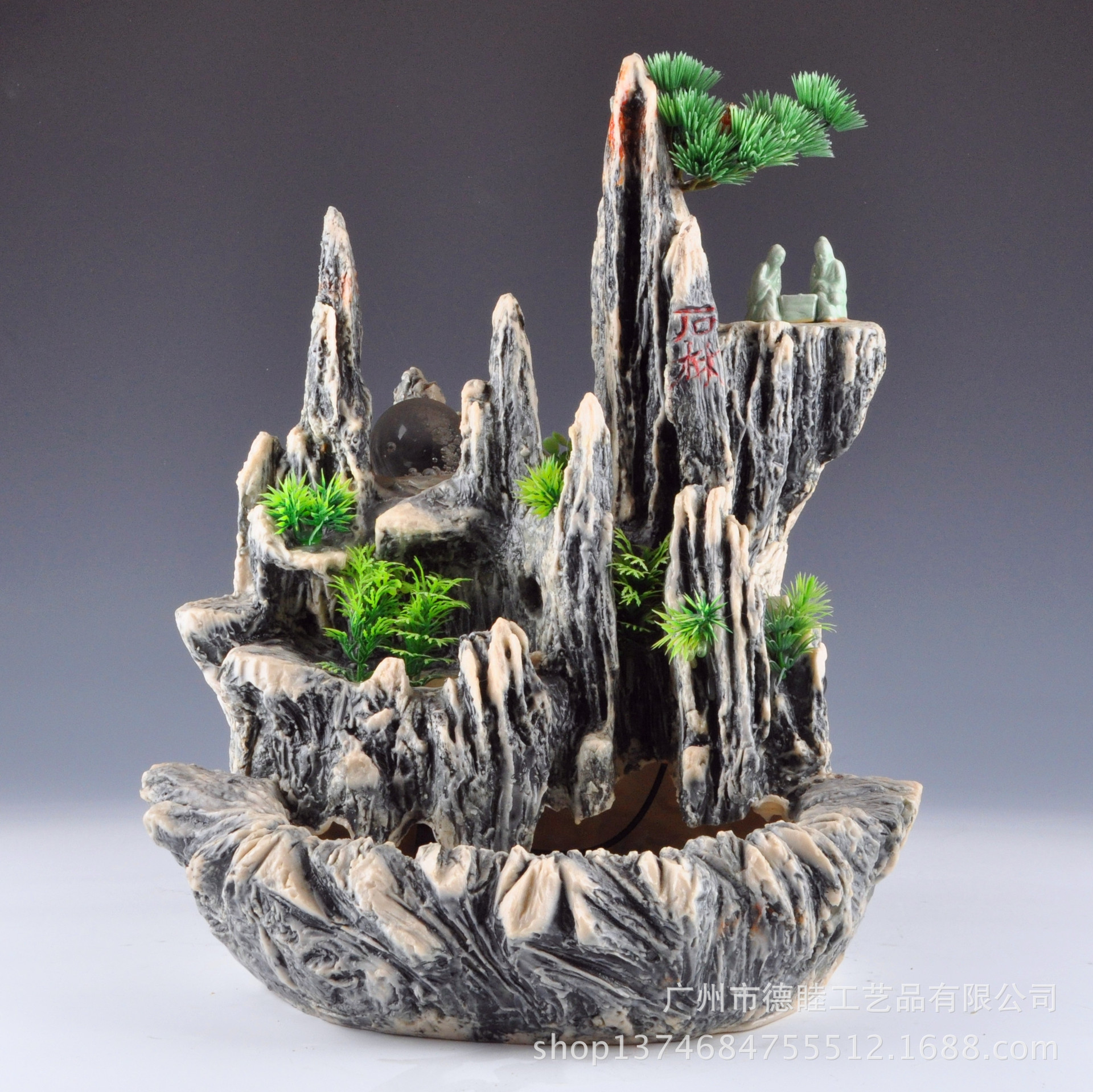 批发采购塑料,树脂工艺品-树脂假山流水喷泉装饰摆件