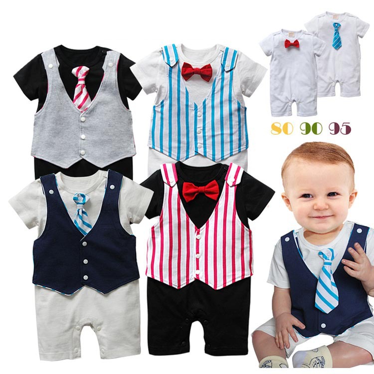 婴幼儿领结领带连身衣绅士<em>两面穿马甲</em>哈衣<em>男童</em>