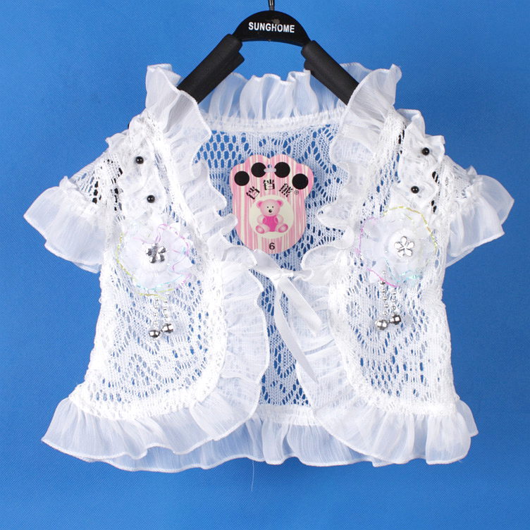 童<em>马甲</em>、背心-2014新款韩版女童短袖披肩 夏日