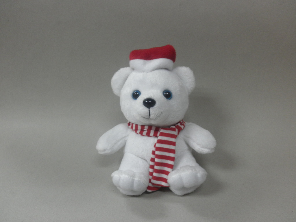 【厂家供应l白色圣诞小泰迪熊毛绒玩具公仔 造