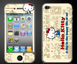 hello Kitty圖案iPhone4 4s 5定制模 彩膜 全身貼保護貼紙 免剪裁工廠,批發,進口,代購