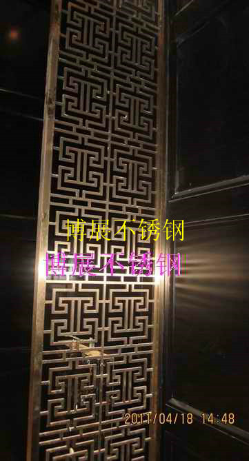 拉丝玫瑰金不锈钢隔断屏风