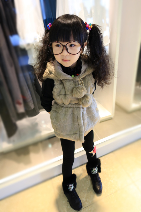 卡哇伊X<em>秋冬</em>新款女童马甲 皮草<em>外套</em> <em>女童装</em>批