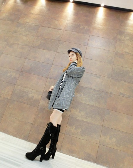 【批发混批 百搭显瘦宽松后背刺绣老虎头格子