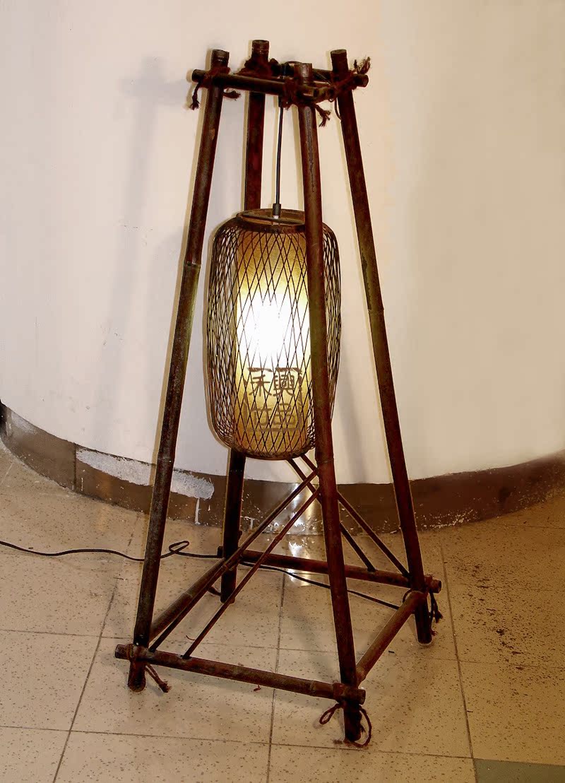 【竹灯笼、竹灯罩、仿古灯饰,竹灯,地灯,F-QY2