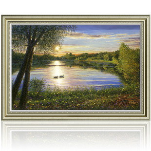 gb8020-2 夕阳恋歌 简欧唯美意境高仿风景油画 东方画库原创!