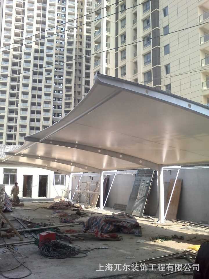 膜结构汽车雨棚 停车场车棚工程 厂家提供设计安装