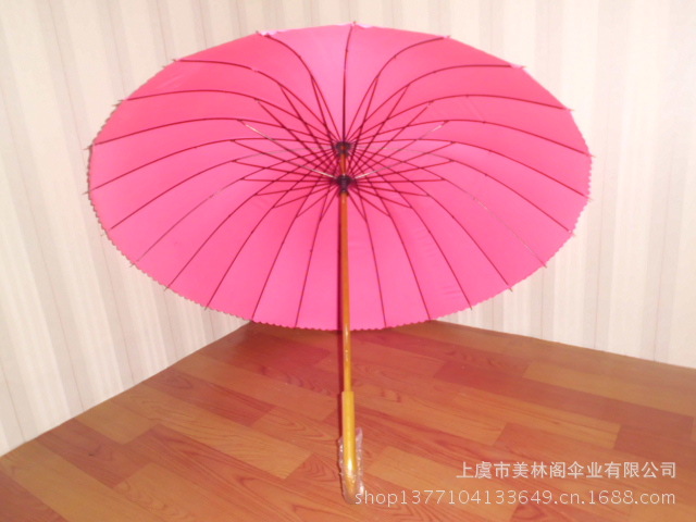 【厂家批发 24K木杆伞 古典美直杆伞 唯美广告