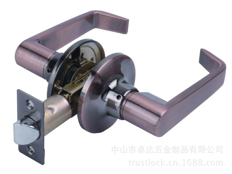 中山出口 红古铜表面颜色 可调舌 家用通道门锁