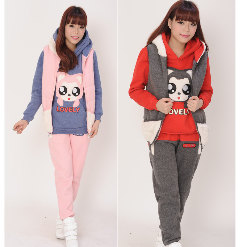 秋冬装女装 新款<em>韩版</em>卫衣加绒 <em>女款卫衣三件套</em>