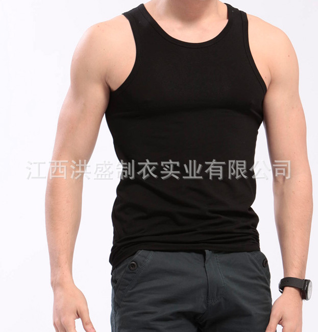 男装纯棉打底背心 男士健身背心 潮男打底工字背心