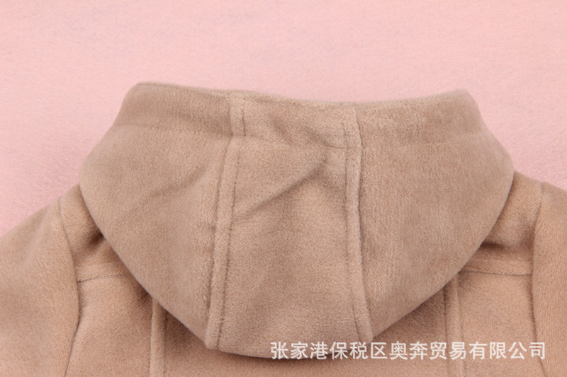 【品牌童裝】冬款童外套 駝色雙排扣連帽 兒童童外套 童裝批發