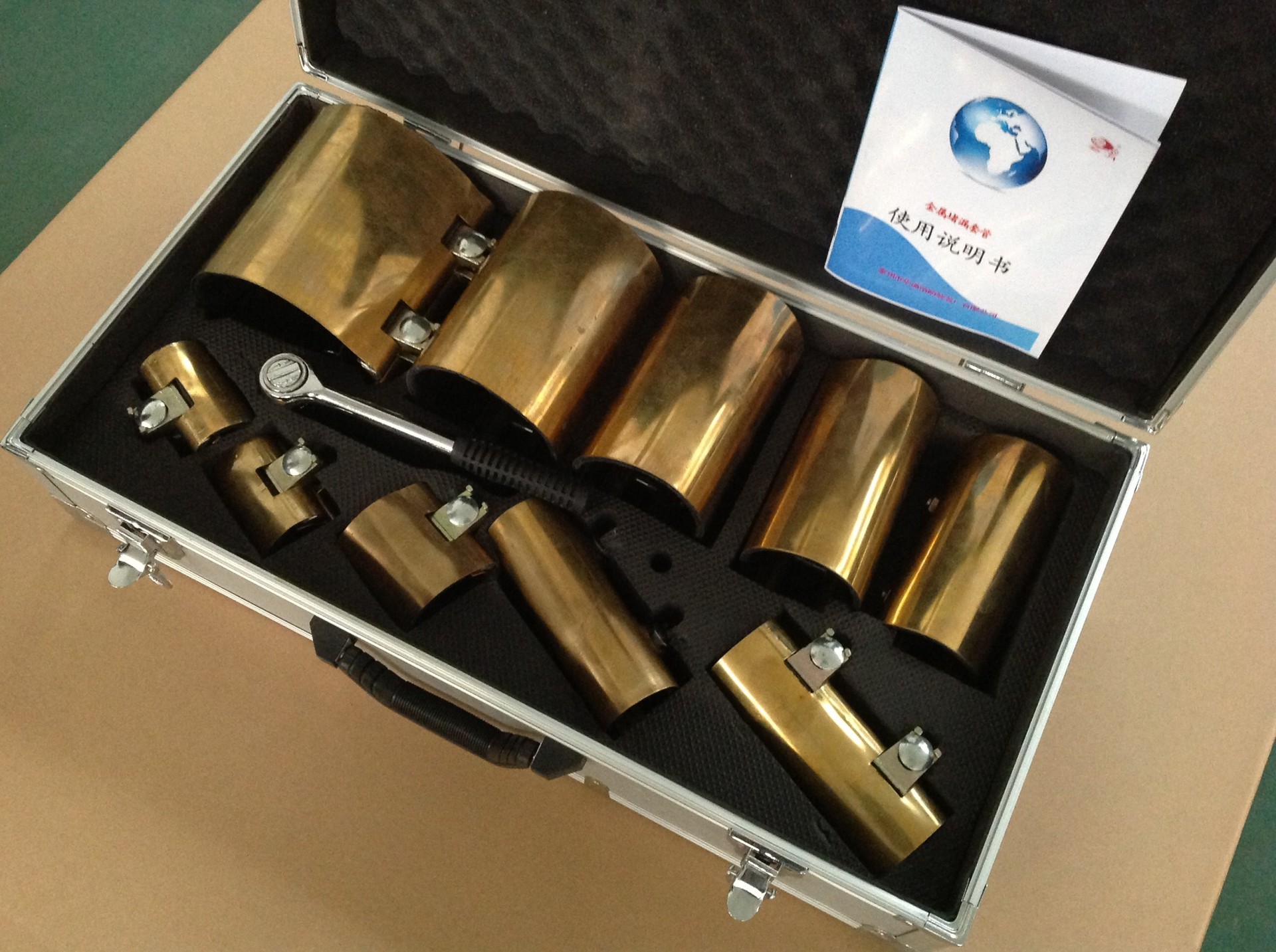 【厂家批发 无火花黄铜安全金属管道堵漏套管