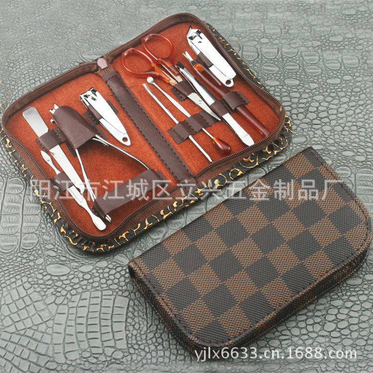 現貨批發 不銹鋼美甲工具10件套 新款陽江美容套 美甲用品套裝工廠,批發,進口,代購