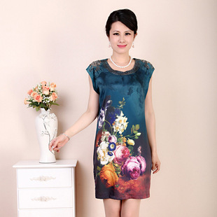 批发采购中老年女装-中老年女装夏装高档乔其