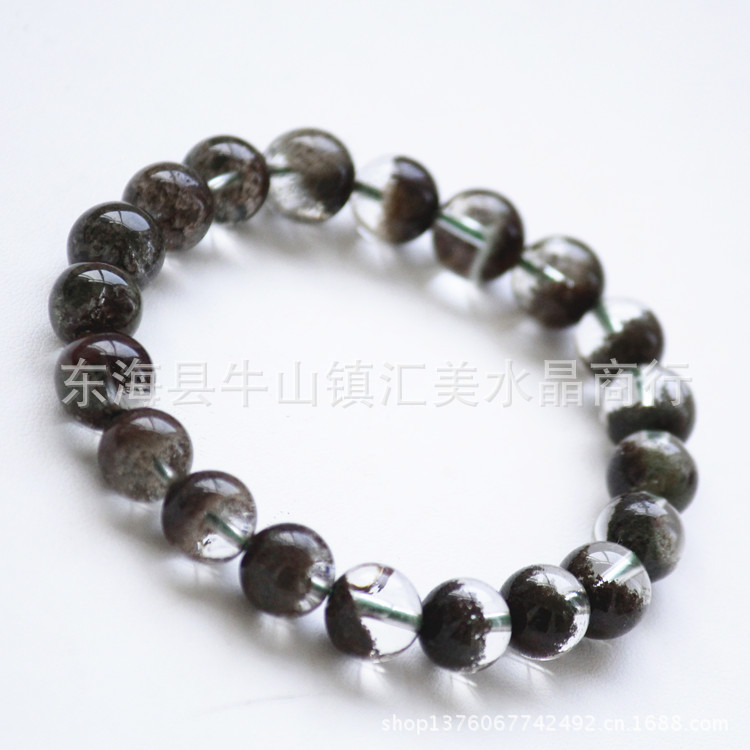 天然水晶饰品 超低价 红绿色幽灵石(花连子)水