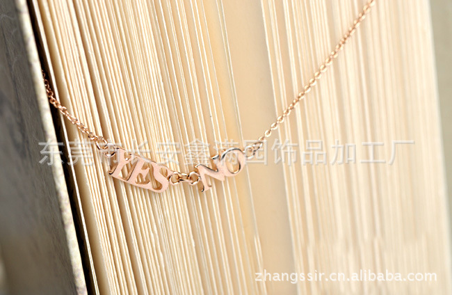 【厂家加工生产环保合金饰品 英语单词YES N