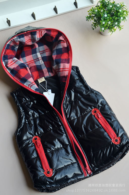 【2013新款女童棉<em>马甲</em>背心 <em>儿童</em>加厚<em>亮面</em>拉链