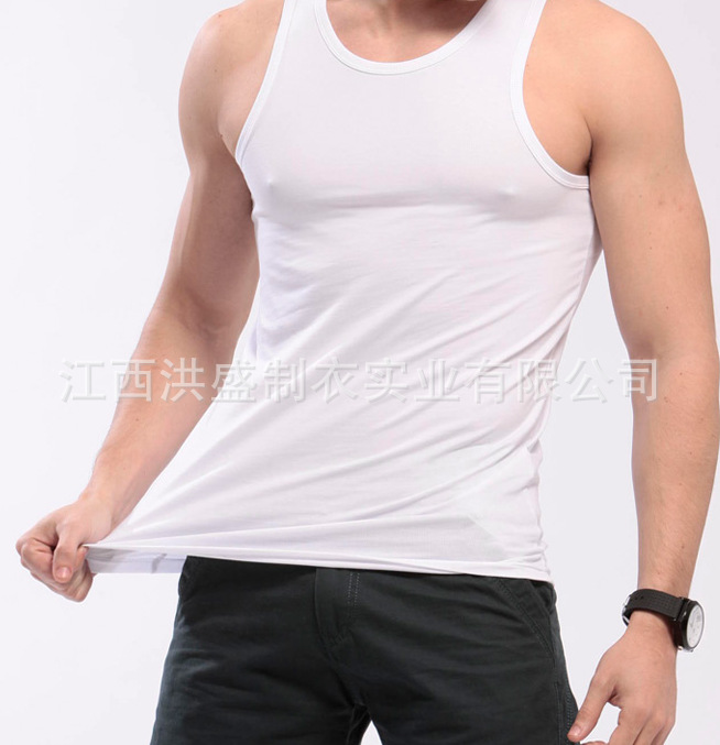 男装纯棉打底背心 男士健身背心 潮男打底工字背心